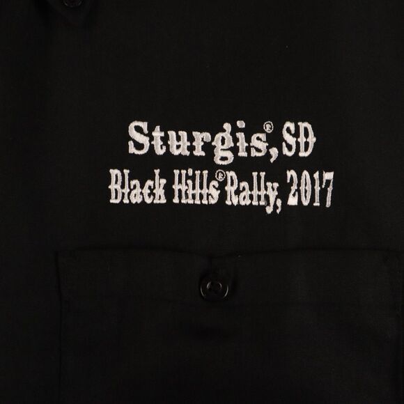Biker Wear USA Men's 5XL Orange/Black 2017 Sturgis SD Black Hills Rally Shirt - Picture 3 of 9